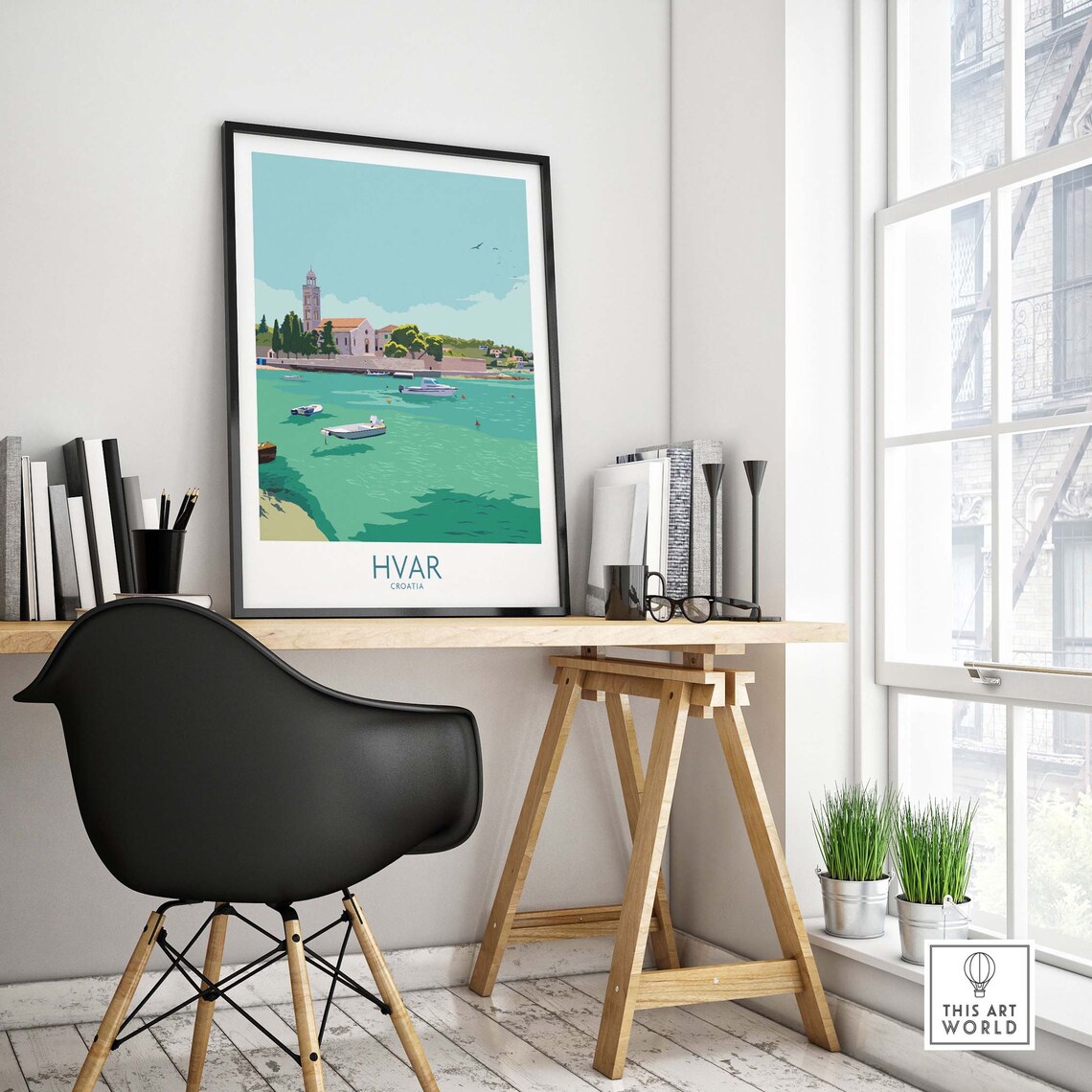 Hvar Croatia Travel Poster, Dalmatian Coast Art Print - Image 4