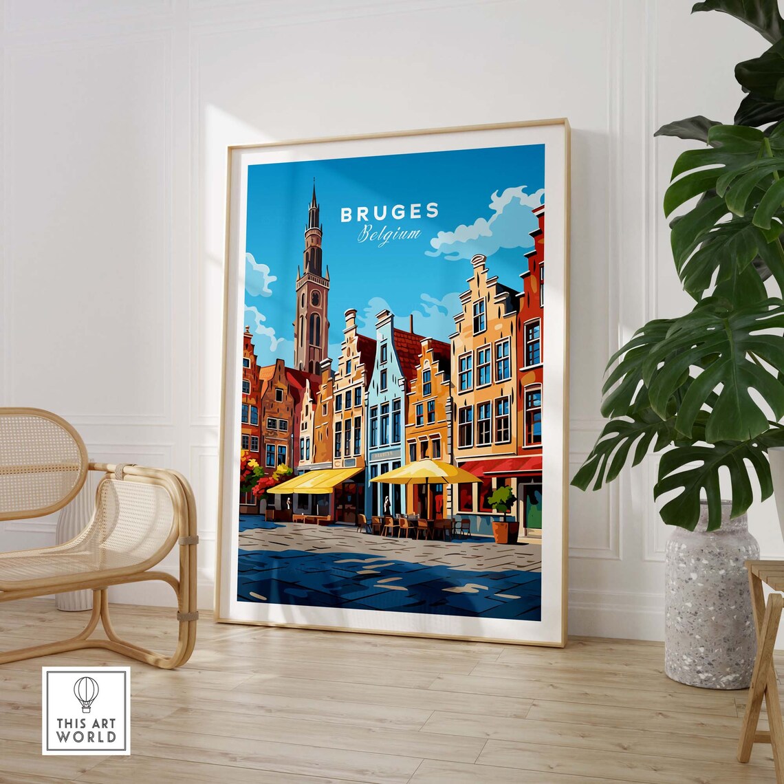 Bruges Travel Poster, European City Art Print - Image 3