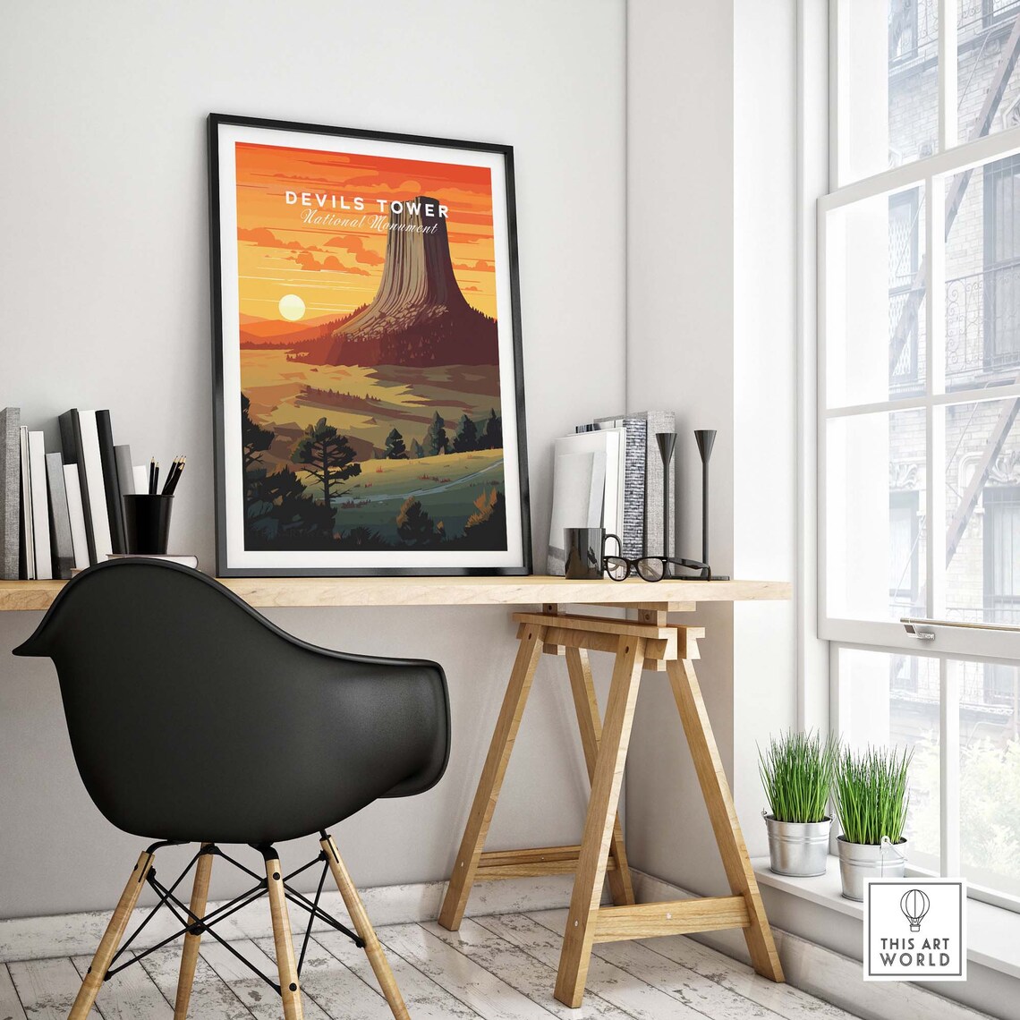 Devils Tower Travel Poster Art Print, Wall Decor - Image 4