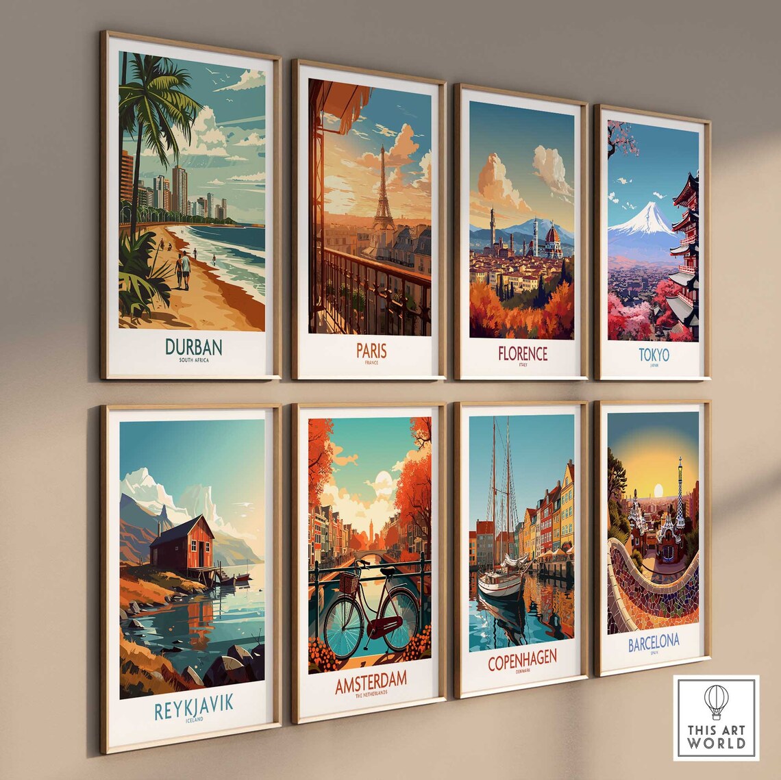 Durban South Africa Beachfront Palm Trees Ocean Promenade Poster - Image 3