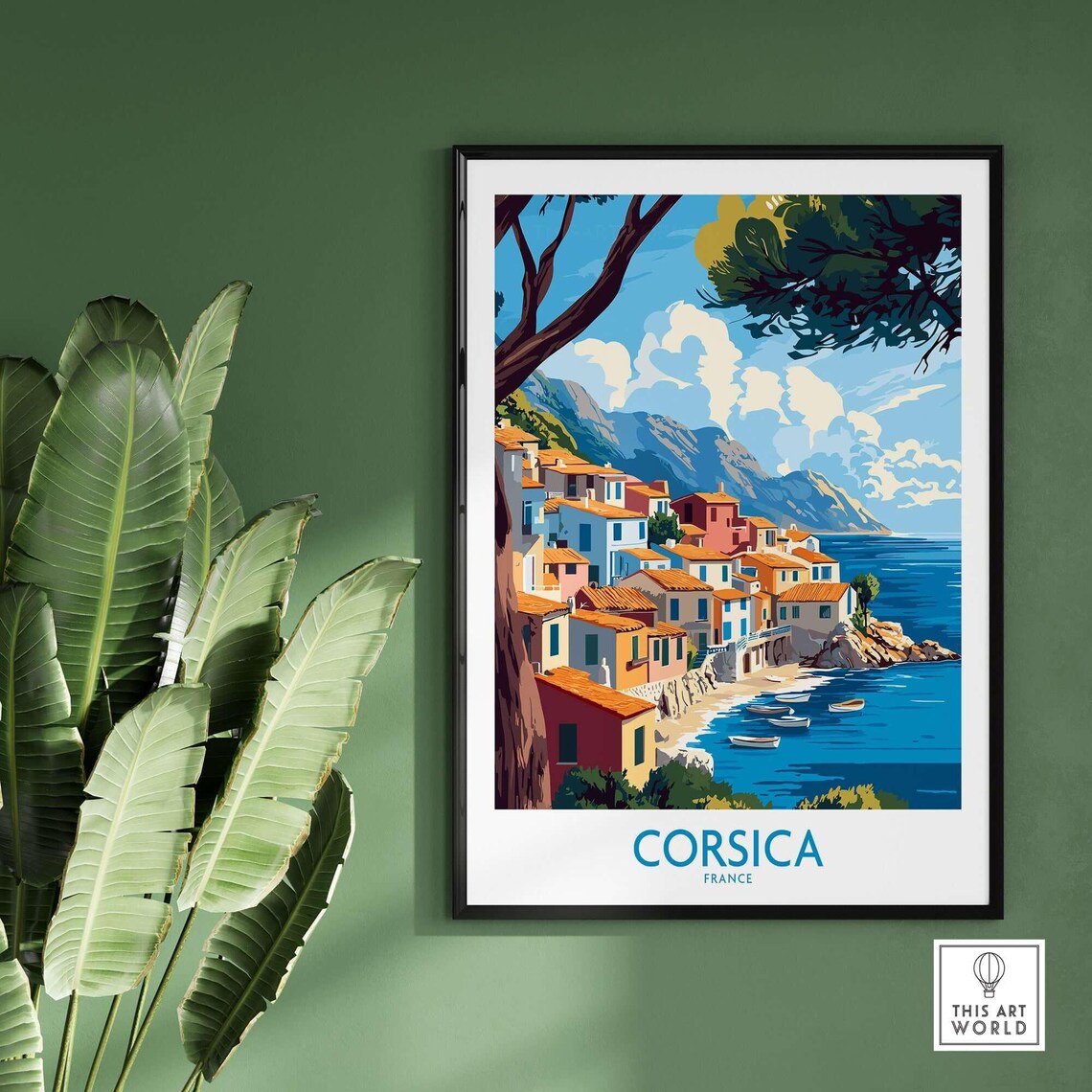 Corsica Wall Art Print Corsica Travel Print Wall Art France Wall Hanging Home Decor Corsica Art Lover Gift Corsica Birthday Present - Image 2