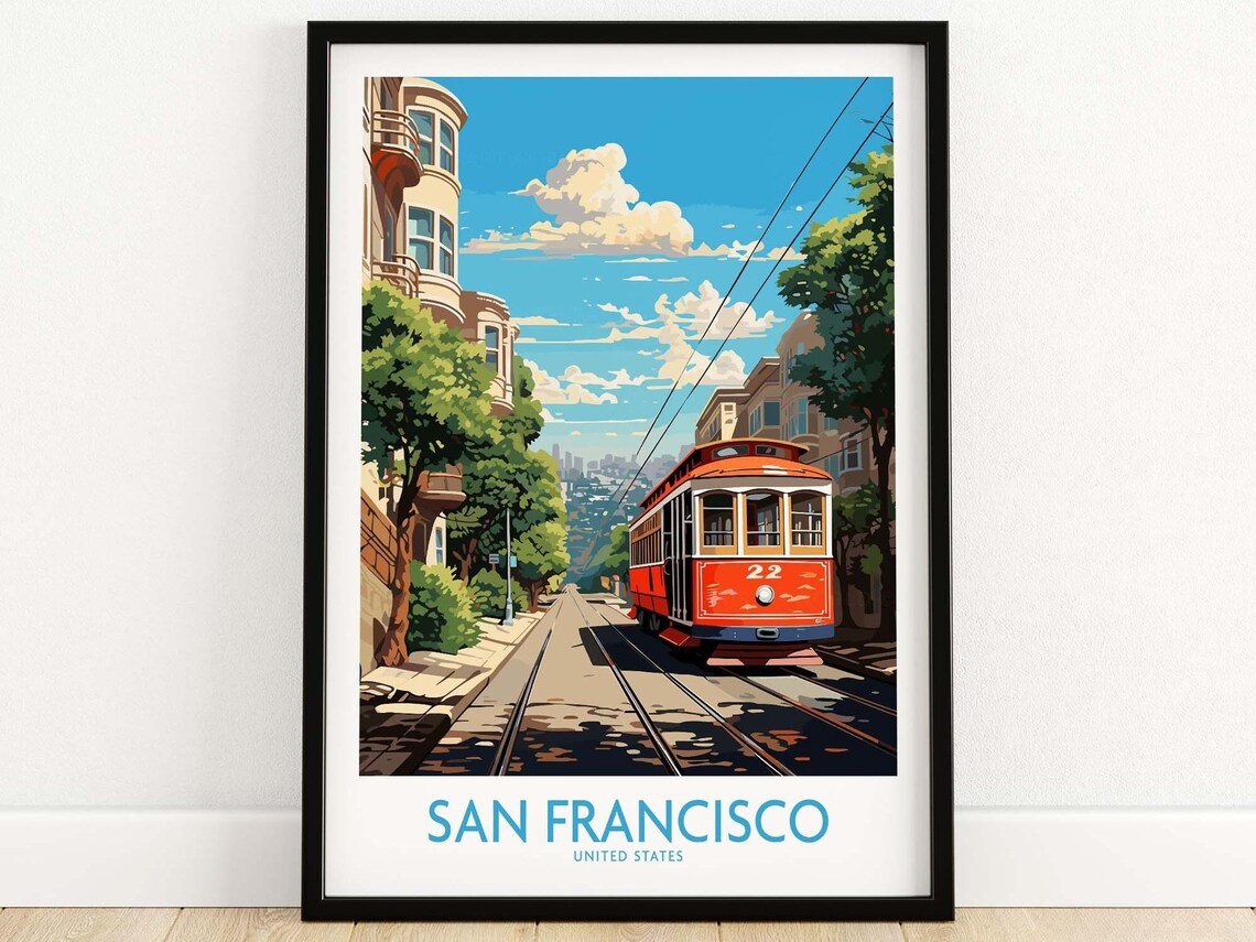 San Francisco Travel Poster, Home Decor Illustration