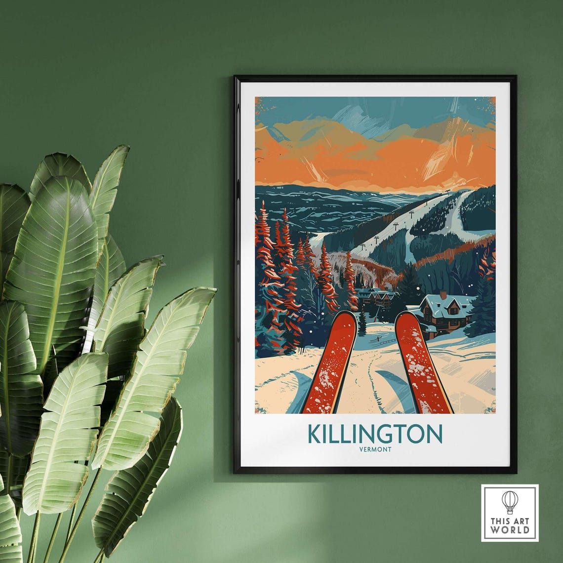 Killington Ski Resort, Vermont Winter Sports Art Print - Image 2
