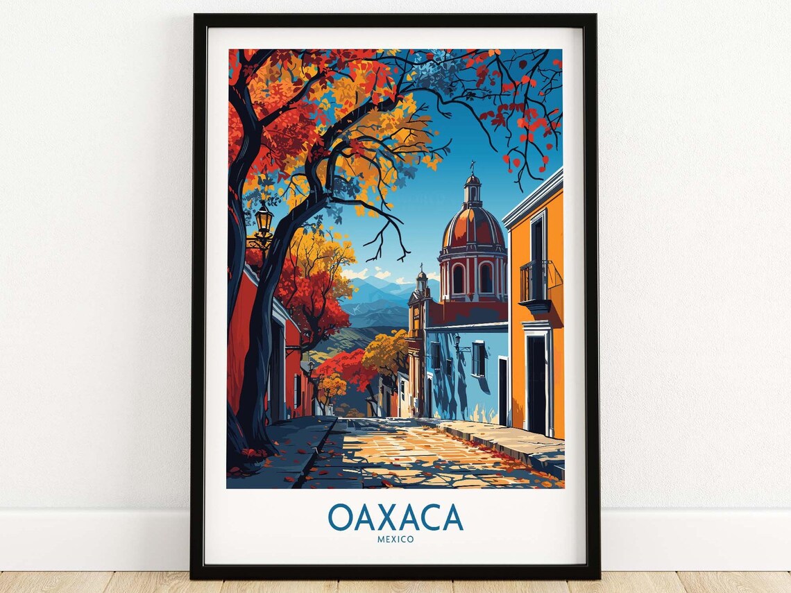 Oaxaca Poster Wall Art Print Personalized Gift Housewarming For Her Wedding Large Decor