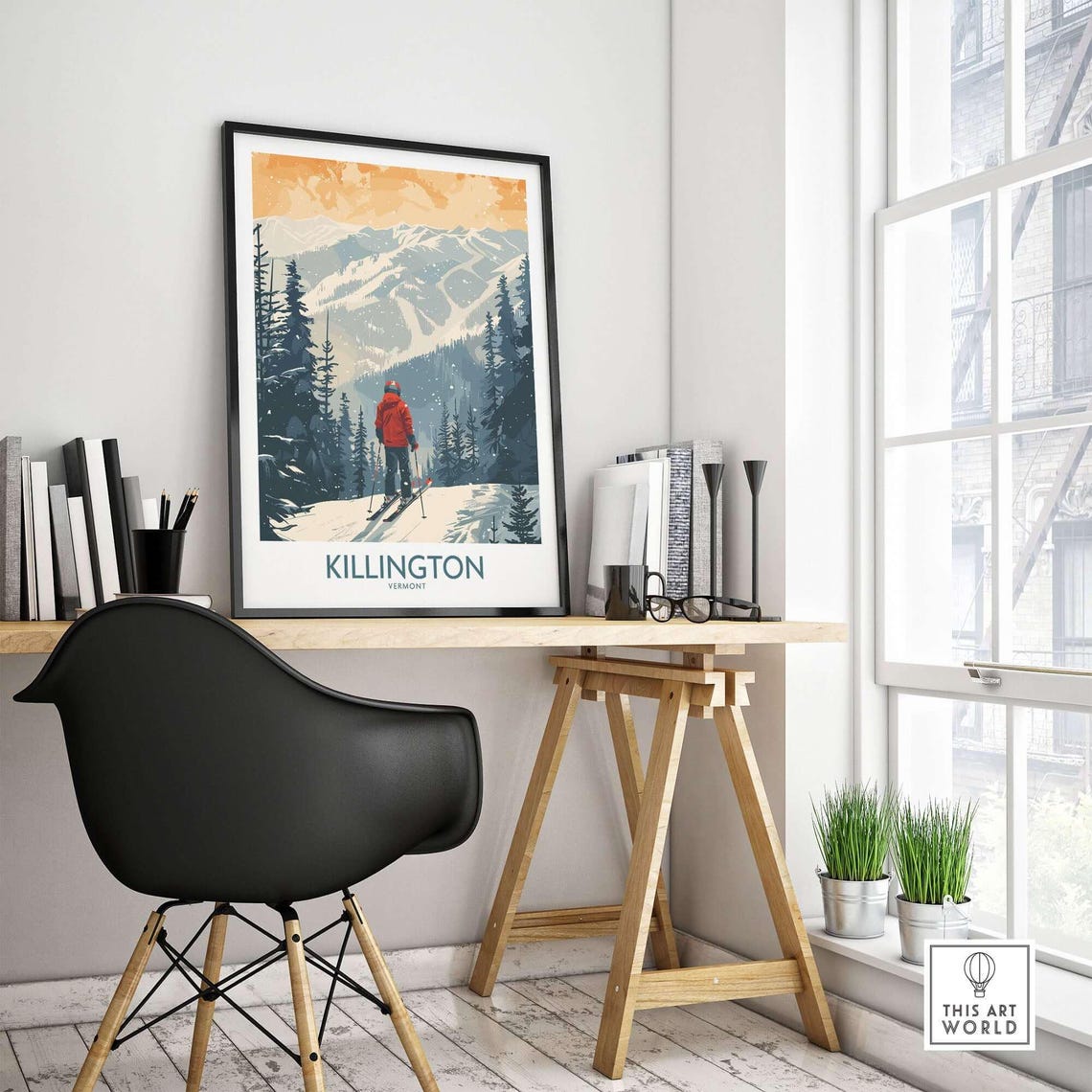 Killington Ski Resort, Vermont Winter Sports Art Print - Image 4