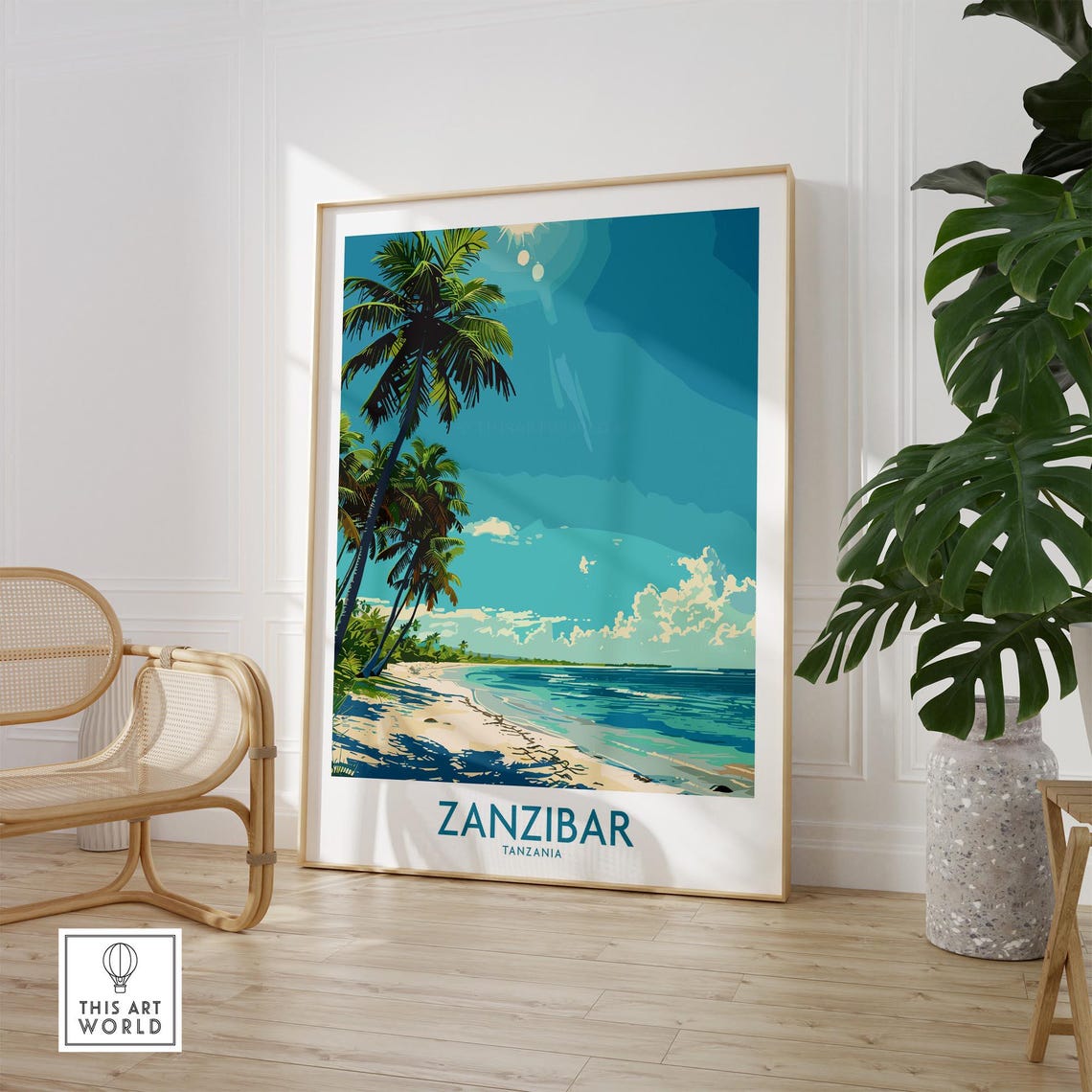 Zanzibar Travel Print Tanzania Poster Zanzibar Artwork Poster Gift Tanzania Home Decor Zanzibar Illustration Art Lover Tanzania Print - Image 2
