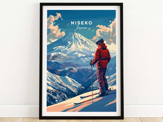Niseko Wall Art Print Japan Poster Niseko Ski Resort Poster Winter Sports Artwork Adventure Home Decor Skiing Wall Art Gift For Skier