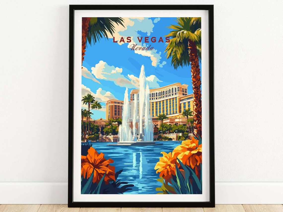 Las Vegas Travel Print, Las Vegas Wall Art