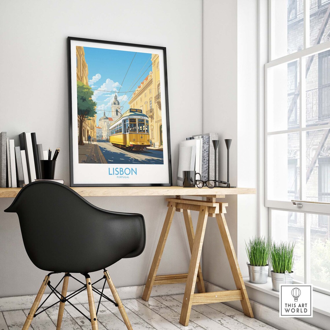 Lisbon Modern Portugal Travel Poster, Art Print - Image 4