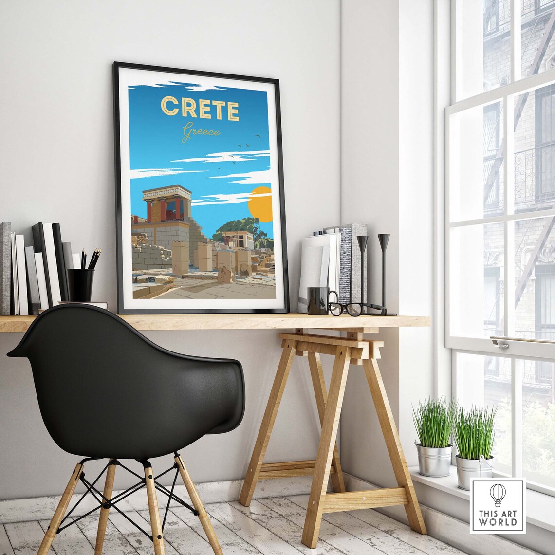 Crete Greece Minoan Knossos Palace Ruins Sunset Travel Poster - Image 4