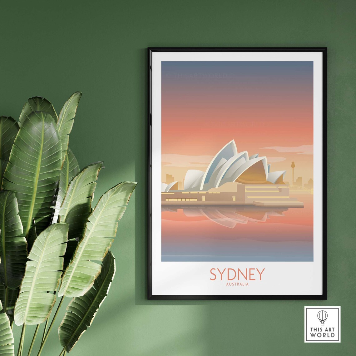 Sydney Australia Travel Poster, Harbour Opera House - Image 2