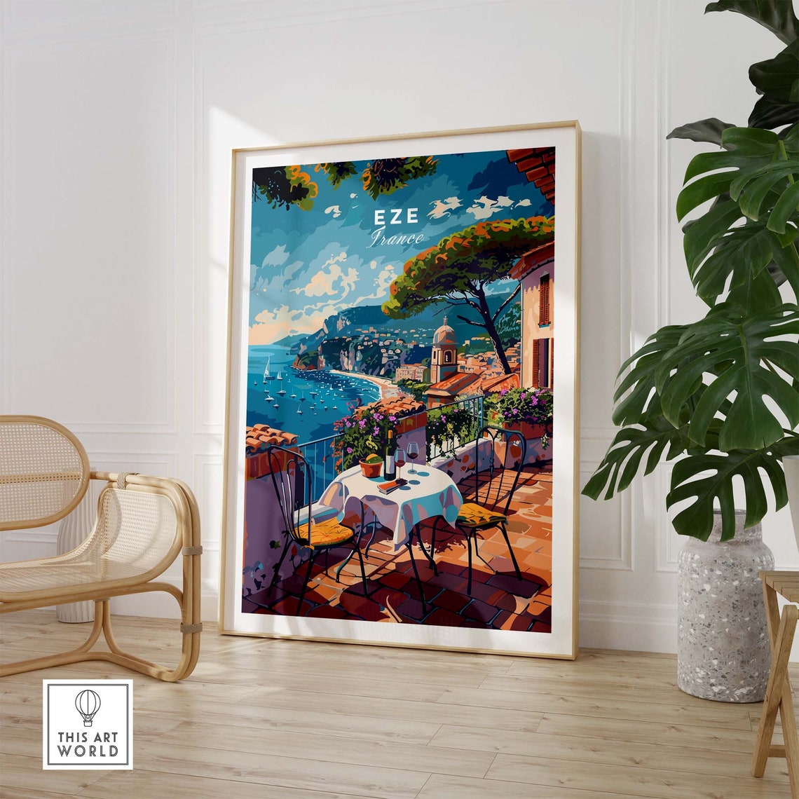 Eze Travel Poster France Travel Poster Eze Artwork Poster Gift French Riviera Home Decor Eze Illustration Art Lover France Print Cte Dazur - Image 3