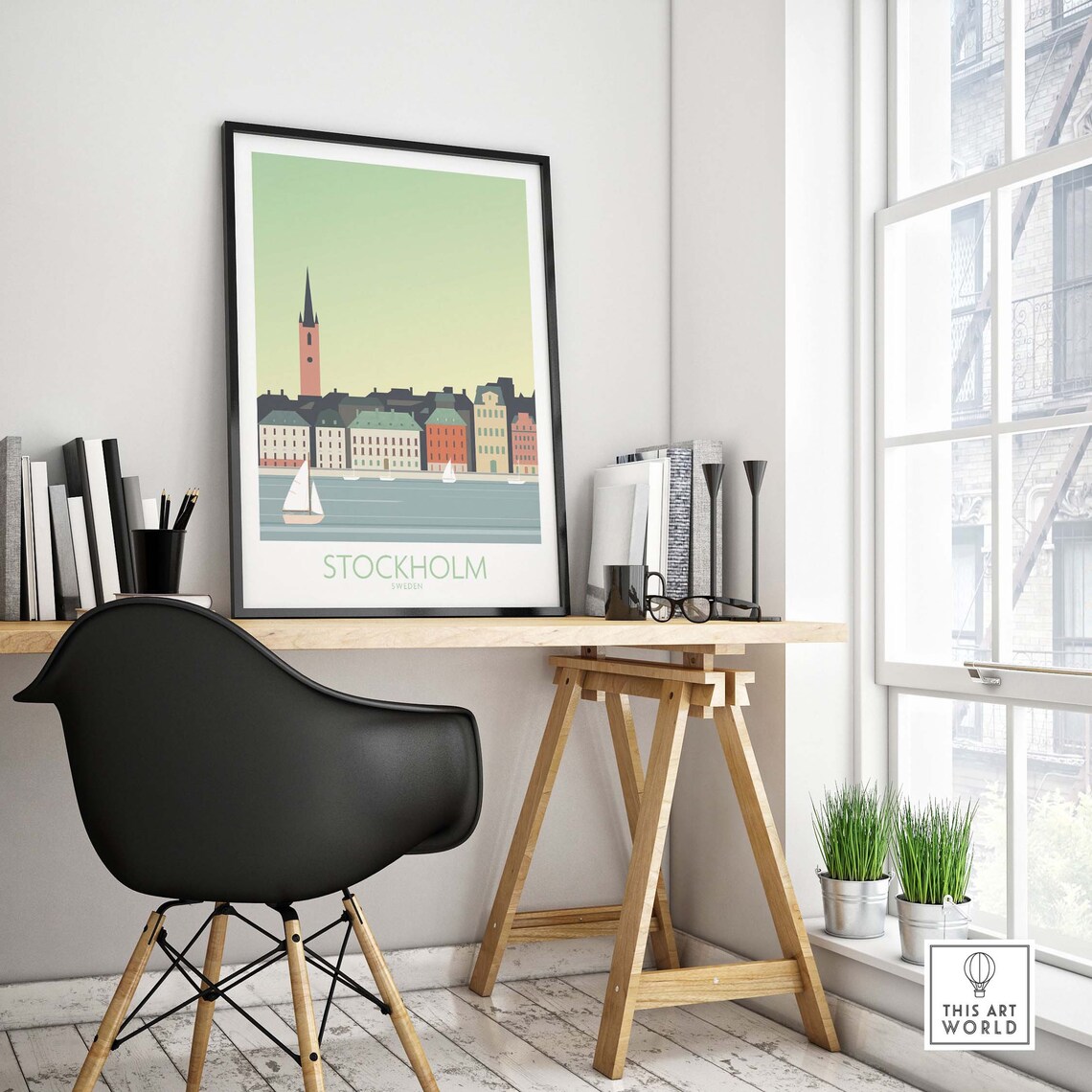 Stockholm Sweden Travel Poster, Scandinavian Wall Art - Image 4