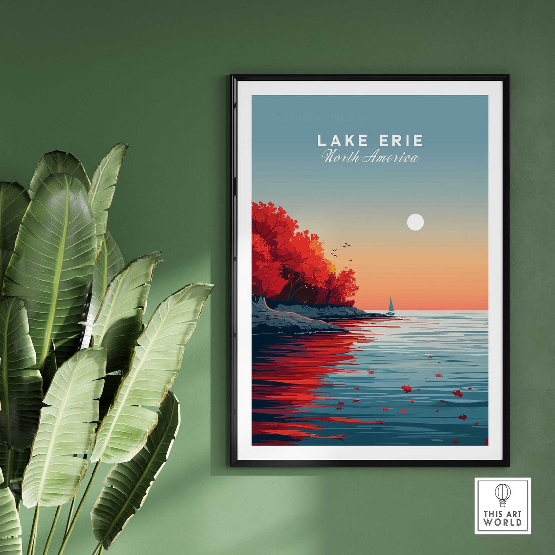 Lake Erie Wall Art Travel Print Lake Erie Wall Art Poster Lake Erie Gift Home Decor Art Lover Gift Lake Erie Artwork - Image 2