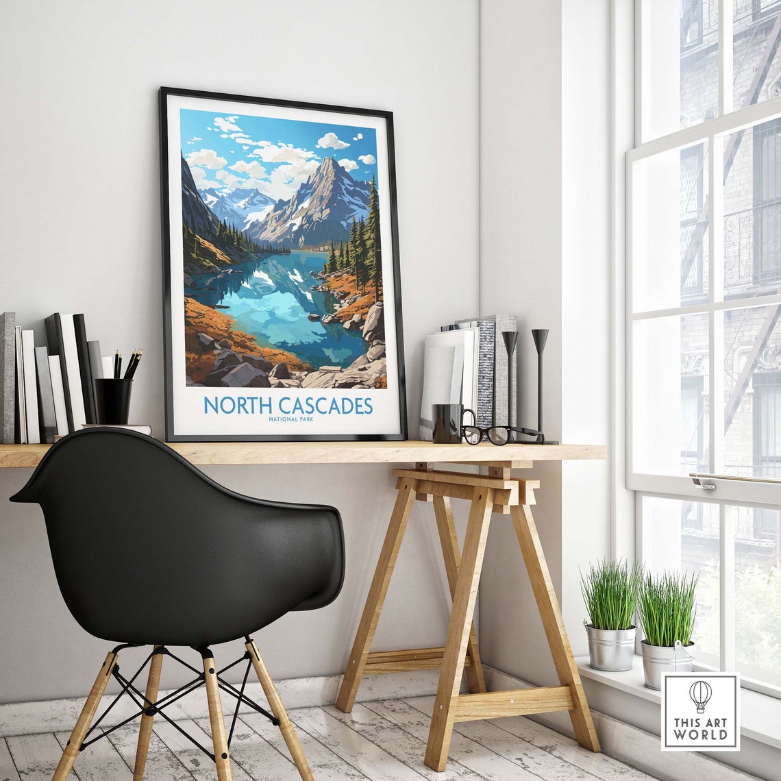 North Cascades National Park Alpine Lake Peak Reflection Poster - Image 4