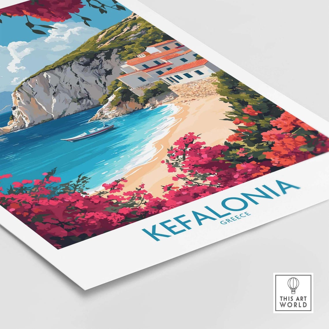 Kefalonia Wall Art Kefalonia Travel Print Wall Art Kefalonia Wall Hanging Home Decor Kefalonia Gift Art Lovers Greece Wall Art Print - Image 4