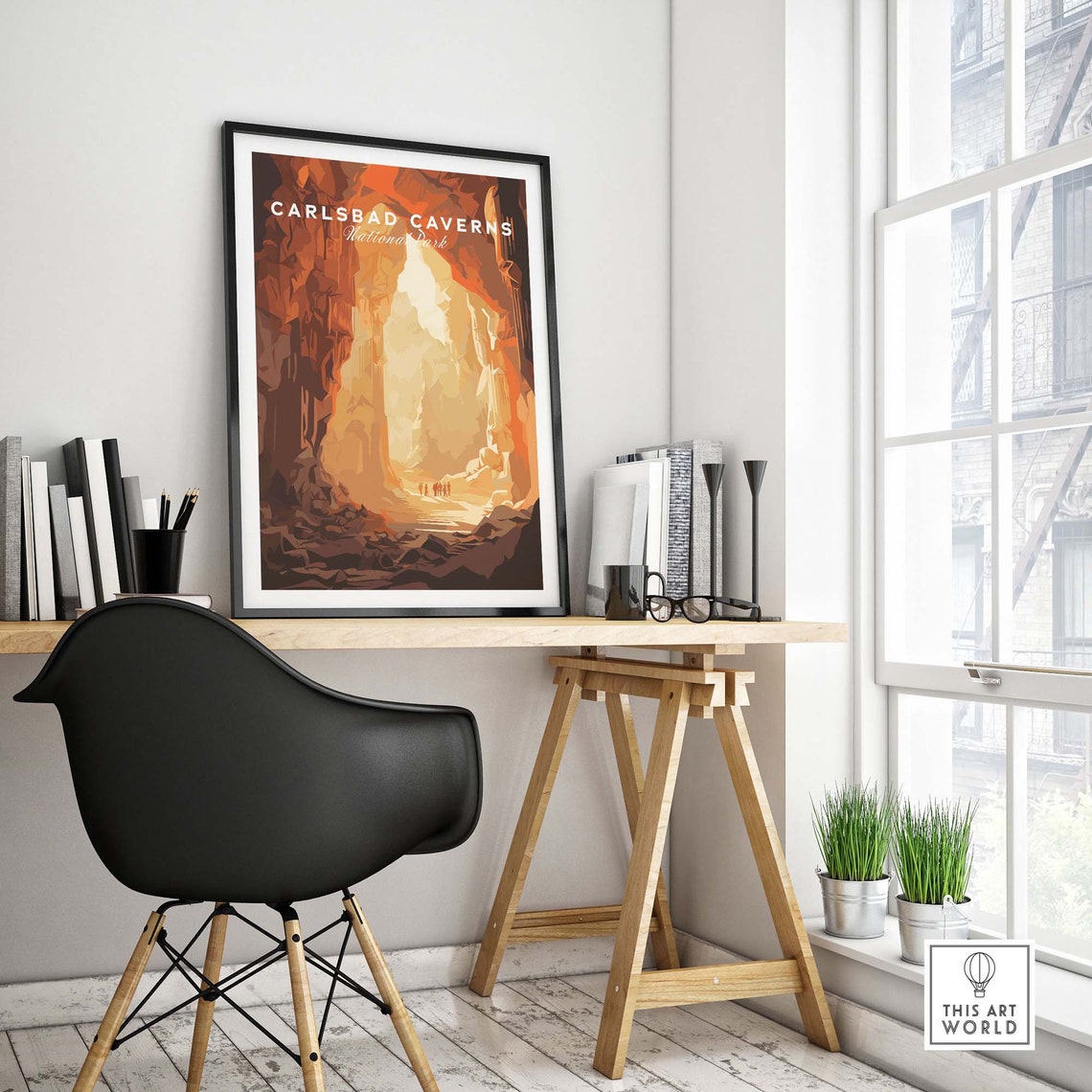 Carlsbad Caverns National Park Cave Interior Light Art Poster - Image 4