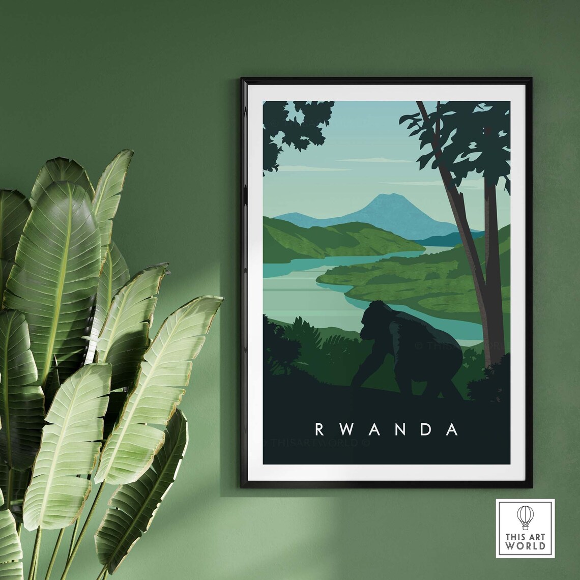 Rwanda Gorilla Safari Minimalist Travel Poster - Image 2