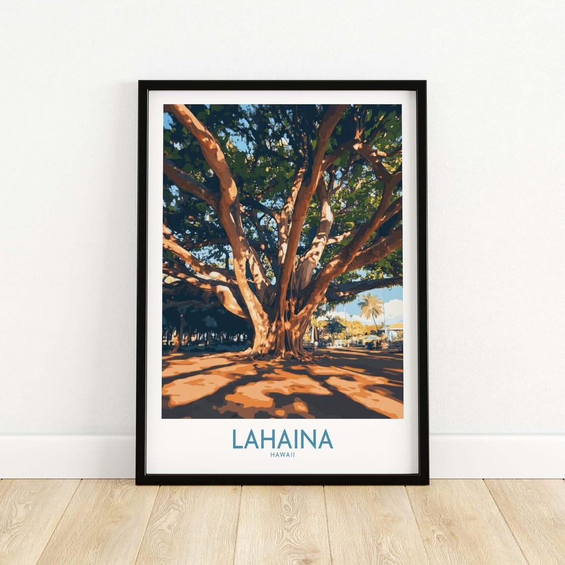 Tropical Lahaina Travel Poster, Banyan Tree Maui - Image 5