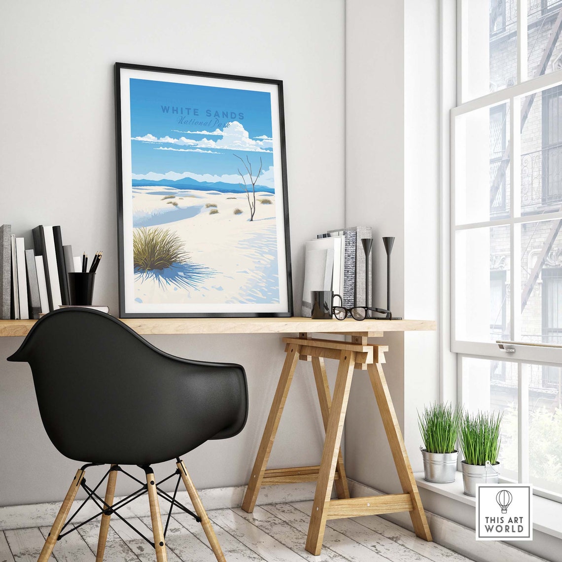 White Sands National Park New Mexico White Dunes Vintage Travel Poster - Image 4