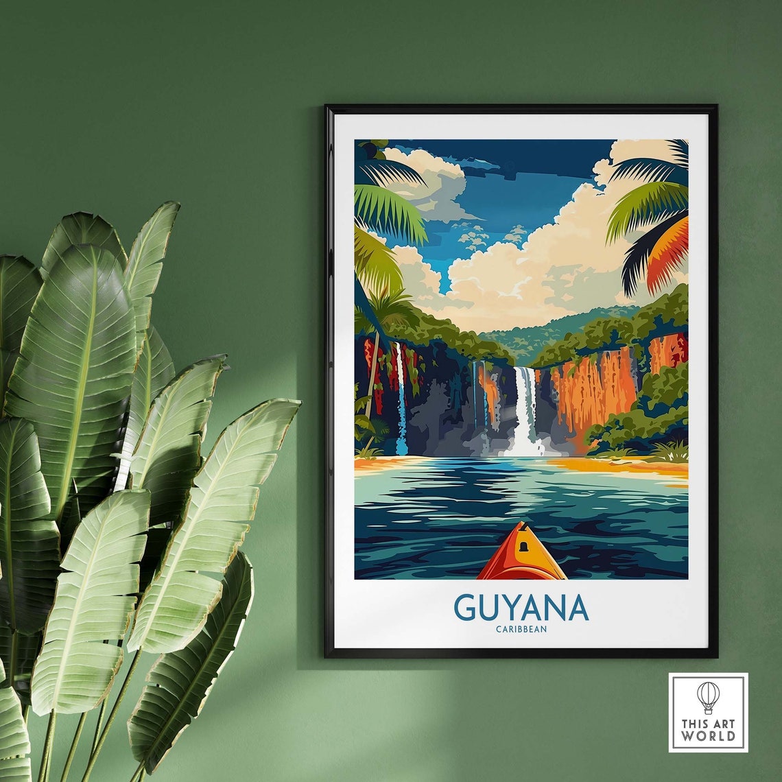 Guyana Caribbean Waterfall River Kayak Jungle Adventure Poster - Image 2