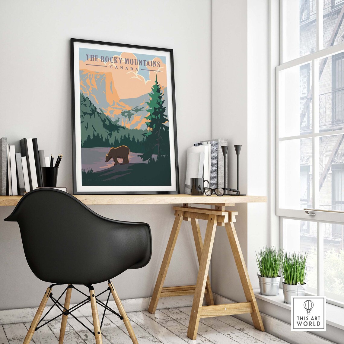 Rocky Mountains Canada Travel Poster, Alberta Rockies - Image 4