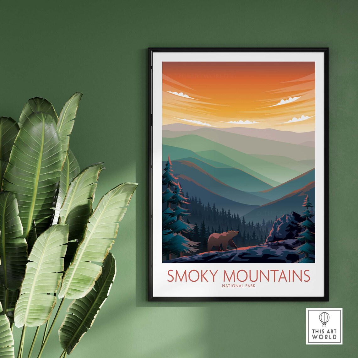 Smoky Mountains National Park Travel Poster Art Print - Image 2