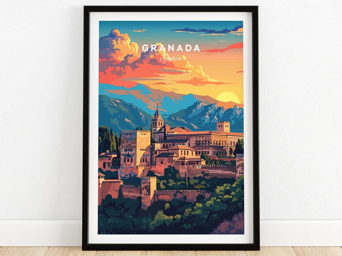 Granada Travel Poster Art Print, Home Decor