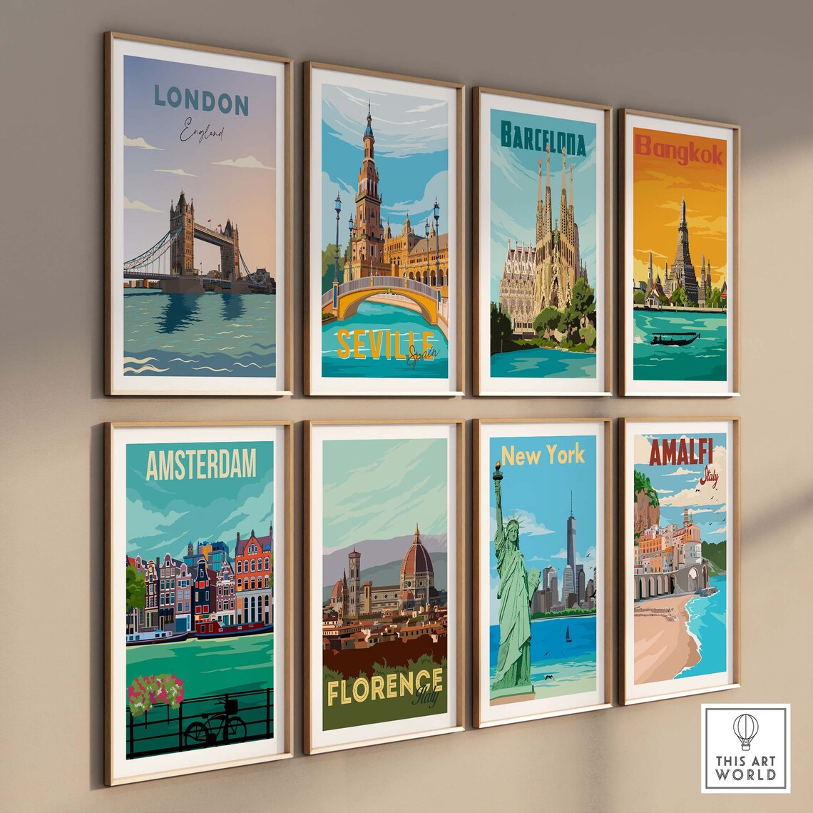 London Bridge Travel Poster, London Wall Art - Image 3