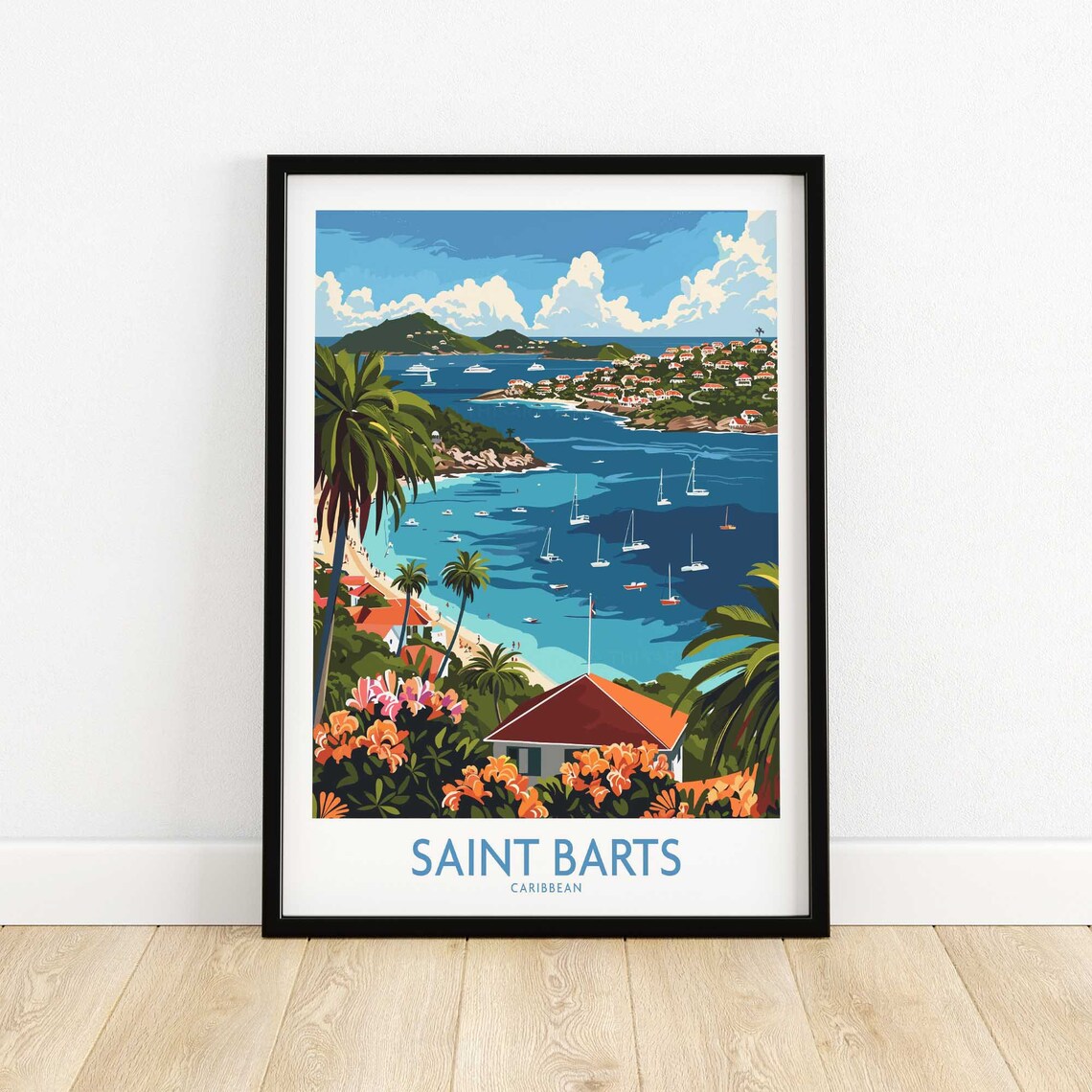 Saint Barts Travel Poster, Home Decor Art Print