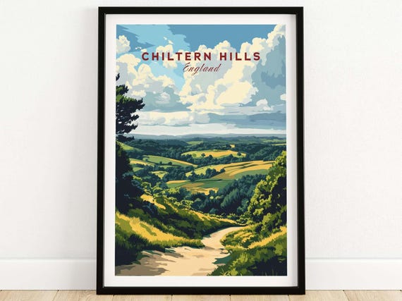 Chiltern Hills Art Print England Living Room Wall Decor Artwork Gift Framed Print Or Unframed Poster