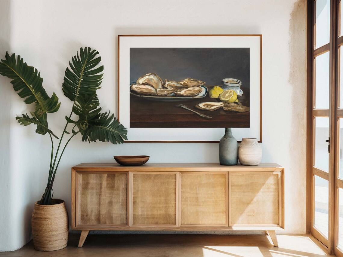 Still Life Of Oysters, Vintage Manet Art Print - Image 7