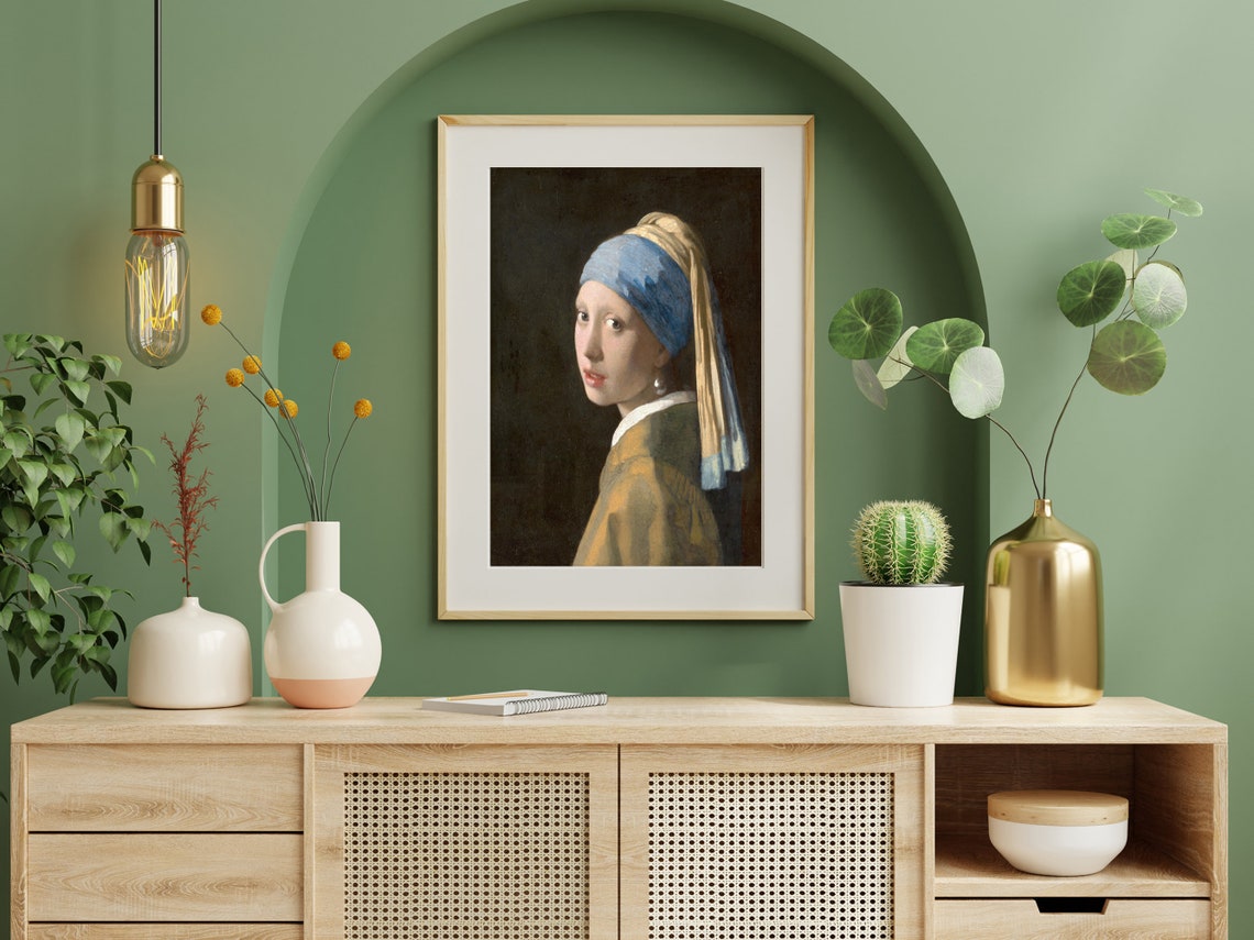 Girl With A Pearl Earring By Johannes Vermeer Art Prints Dutch Baroque Painting Vintage Woman Portrait Print Wall Art - Image 4