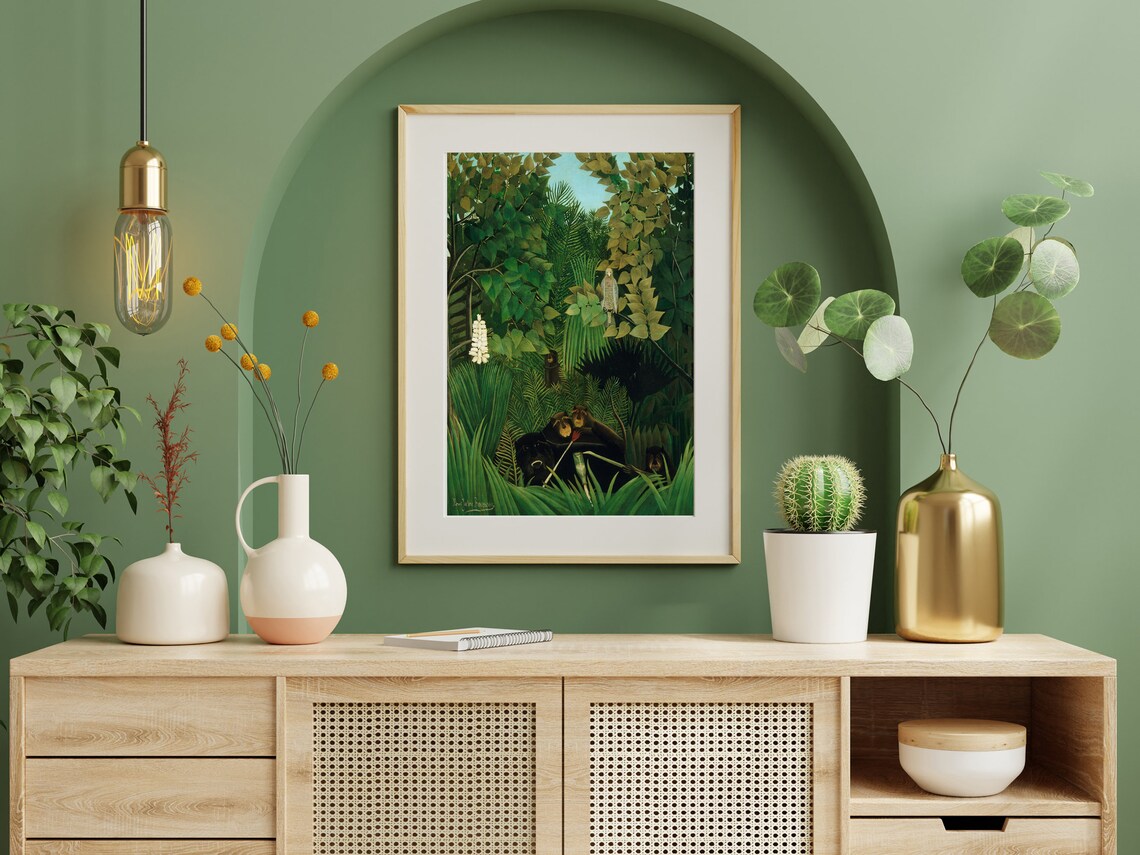 Henri Rousseau Merry Jesters Jungle Landscape Print - Image 2