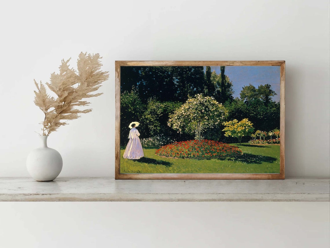 Claude Monet Lady in the Garden Impressionist Parasol Woman Poster - Image 7