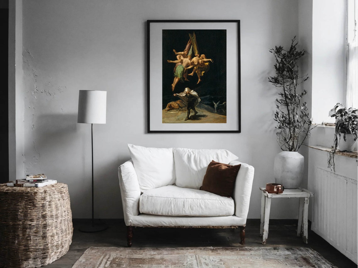 Francisco Goya The Witches Flight Dark Romantic Artwork Poster - Image 4