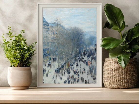 Claude Monet Print Boulevard Des Capucines By Claude Monet Paris Art Print Wall Art Instant