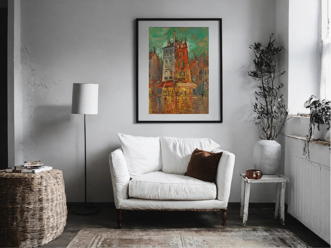 Paris Night Hotel Street Vintage Nightlife Cityscape Painting Poster - Image 6