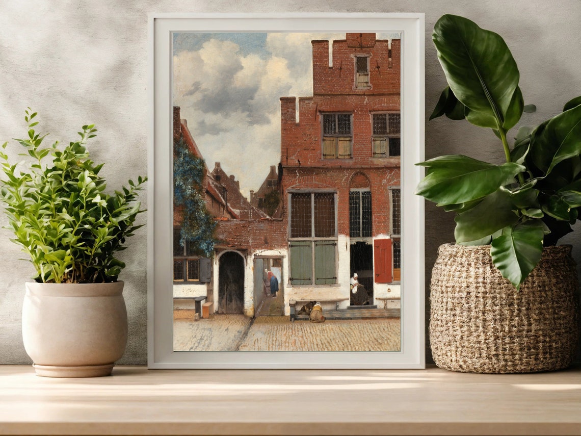 Vermeer Print Little Street In Delft By Johannes Vermeer Dutch Baroque Painting Vintage Cityscape Print City Wall Art - Image 4