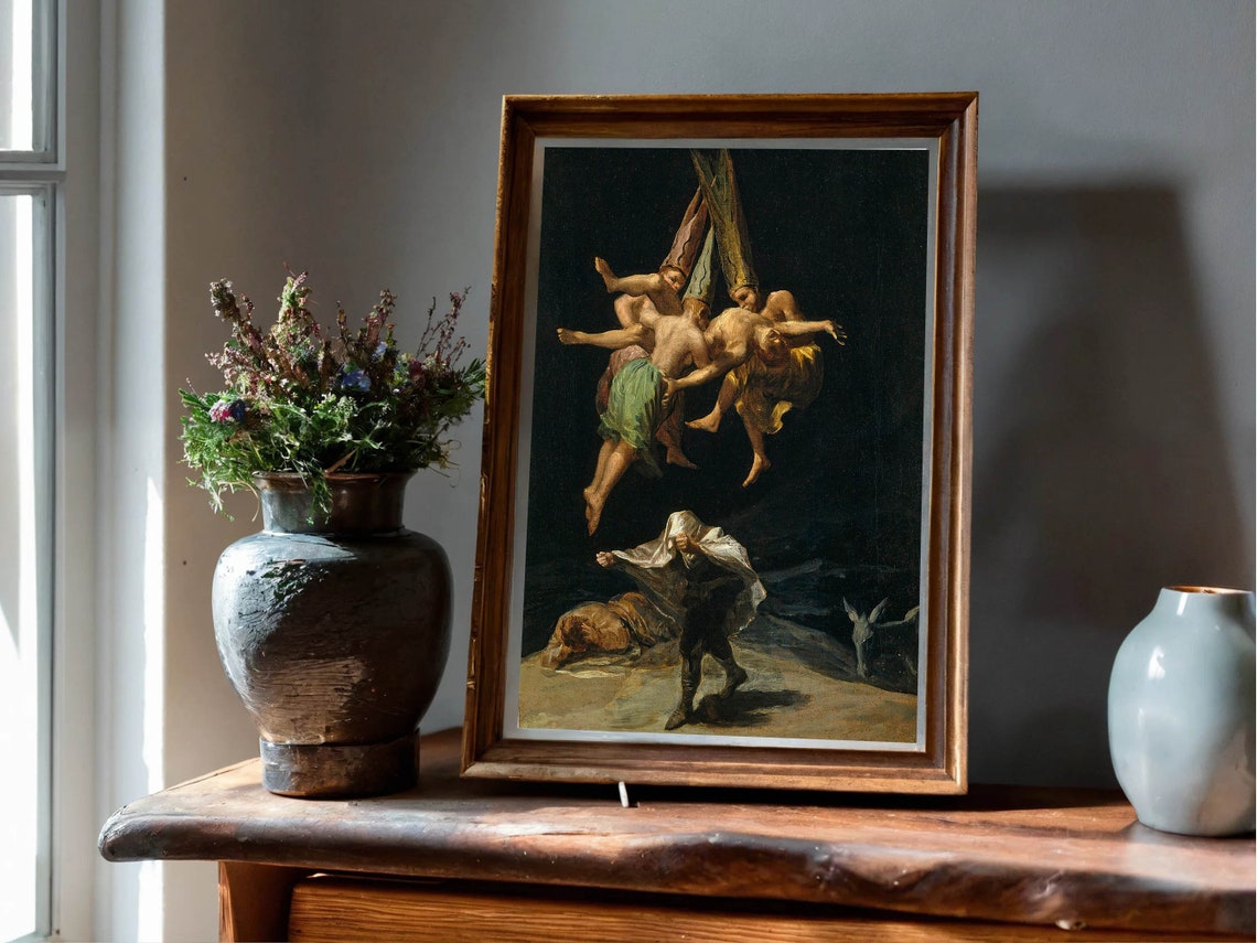 Francisco Goya The Witches Flight Dark Romantic Artwork Poster - Image 7