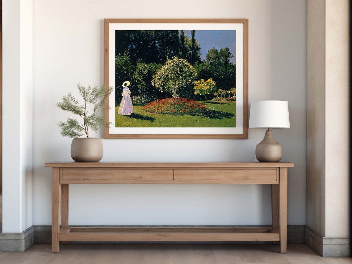 Claude Monet Lady in the Garden Impressionist Parasol Woman Poster - Image 3