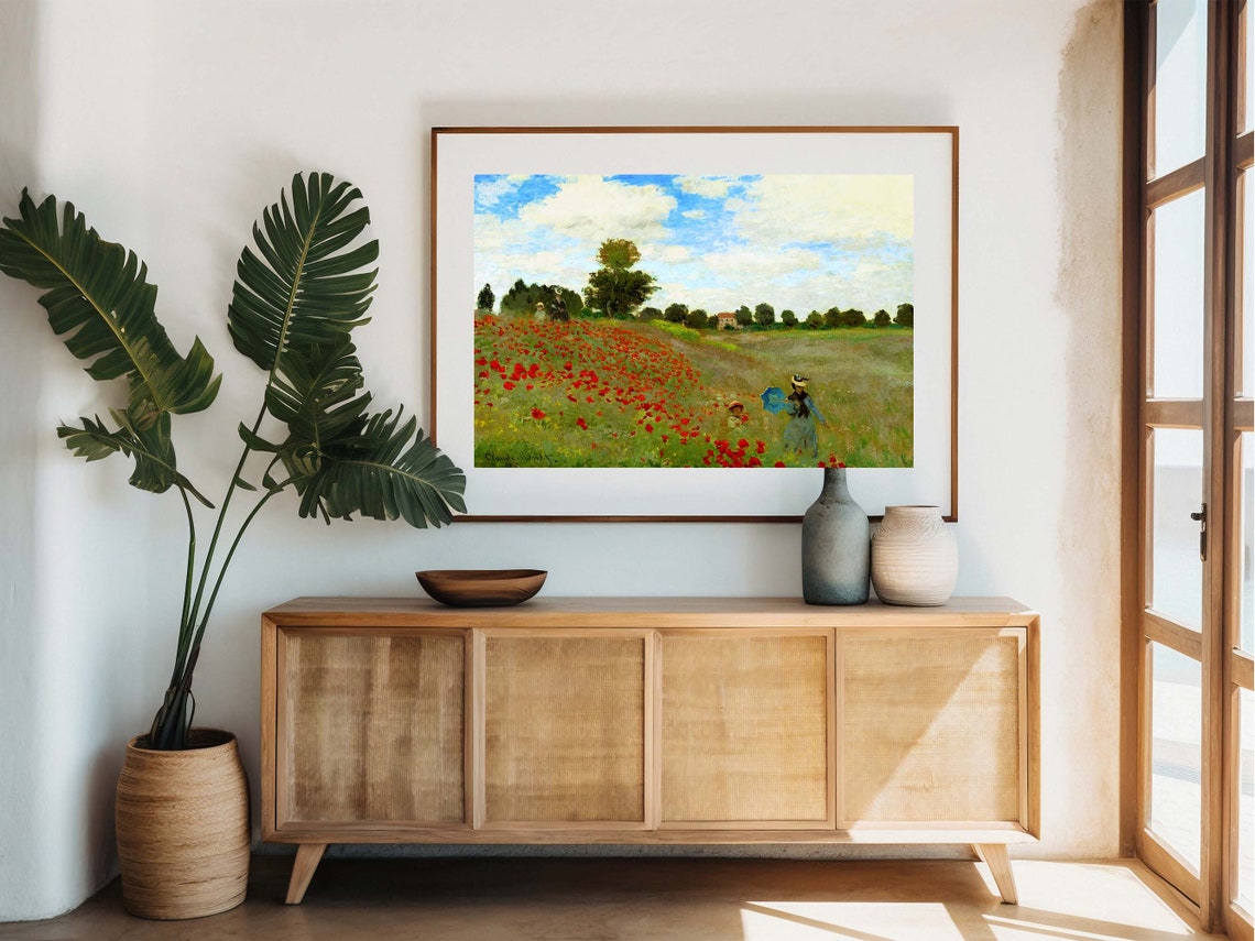 Claude Monet Poppy Field in Argenteuil Red Poppies Landscape Poster - Image 5