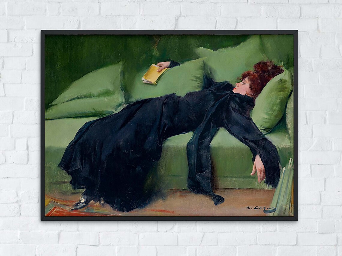 Victorian Woman Portrait Painting, Moody Decor - Image 8