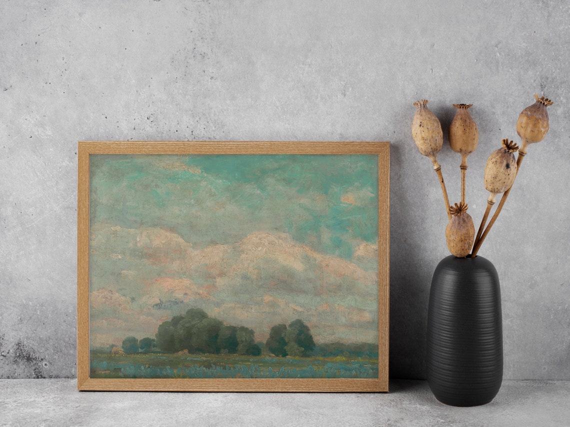 Cloudy Sky Study Vintage Impressionist Countryside Art Poster - Image 6