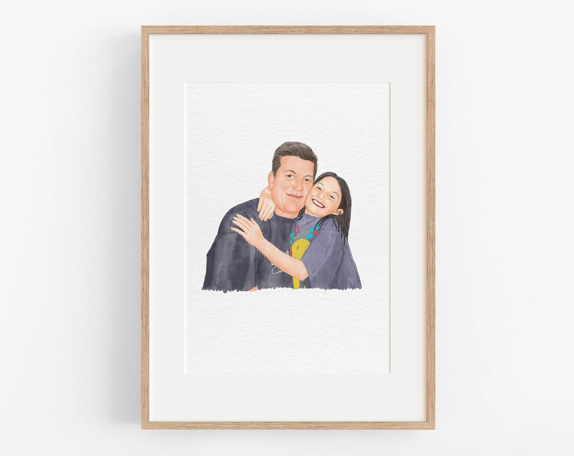Custom Portrait From Photo, Family Watercolor Art Print