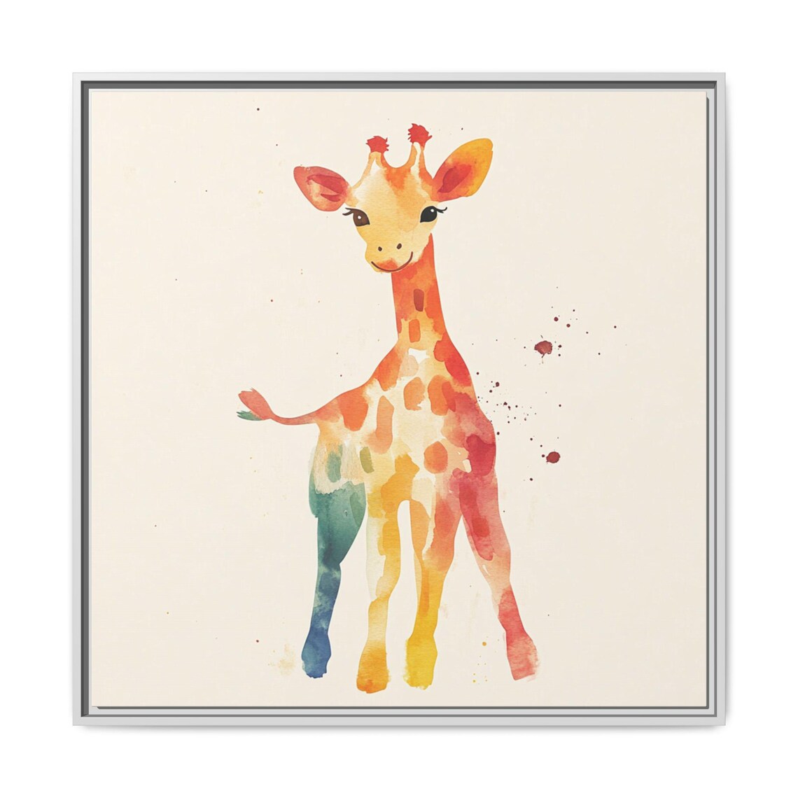 Baby Giraffe Watercolor Animal Print, Nursery Decor - Image 5