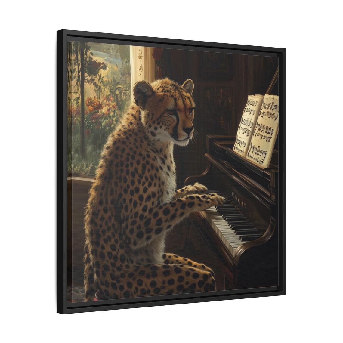 Whimsical Piano Playing Cheetah Art Print - Image 2