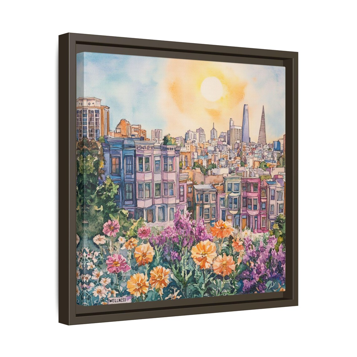 San Francisco Watercolor Cityscape, Abstract Art Print - Image 3
