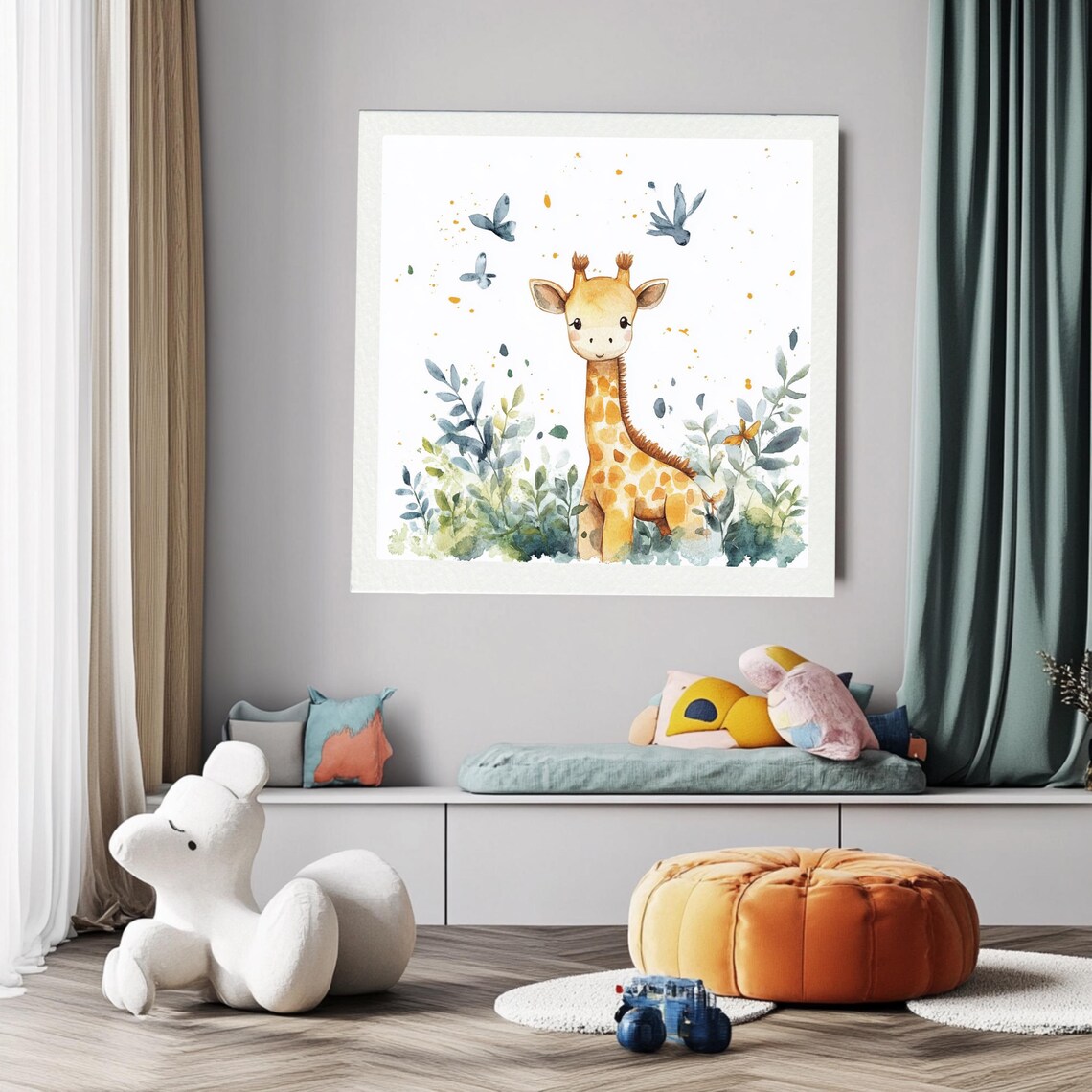 Baby Deer Watercolor Animal Print, Nursery Decor