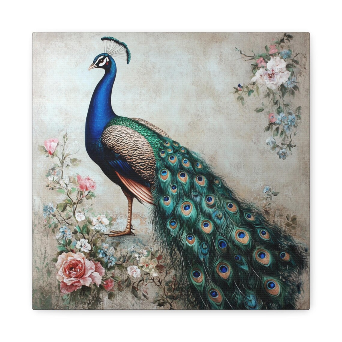 Vintage Peacock Art Print, Elegant Nature-Inspired Decor - Image 5